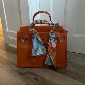 Orange Leather Handbag